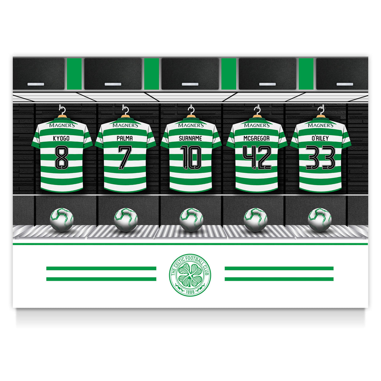 Personalised Celtic FC Dressing Room Poster: 1 - Posters By Celtic