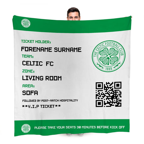Personalised Celtic FC Ticket Fleece Blanket: 1 - Blankets By Celtic