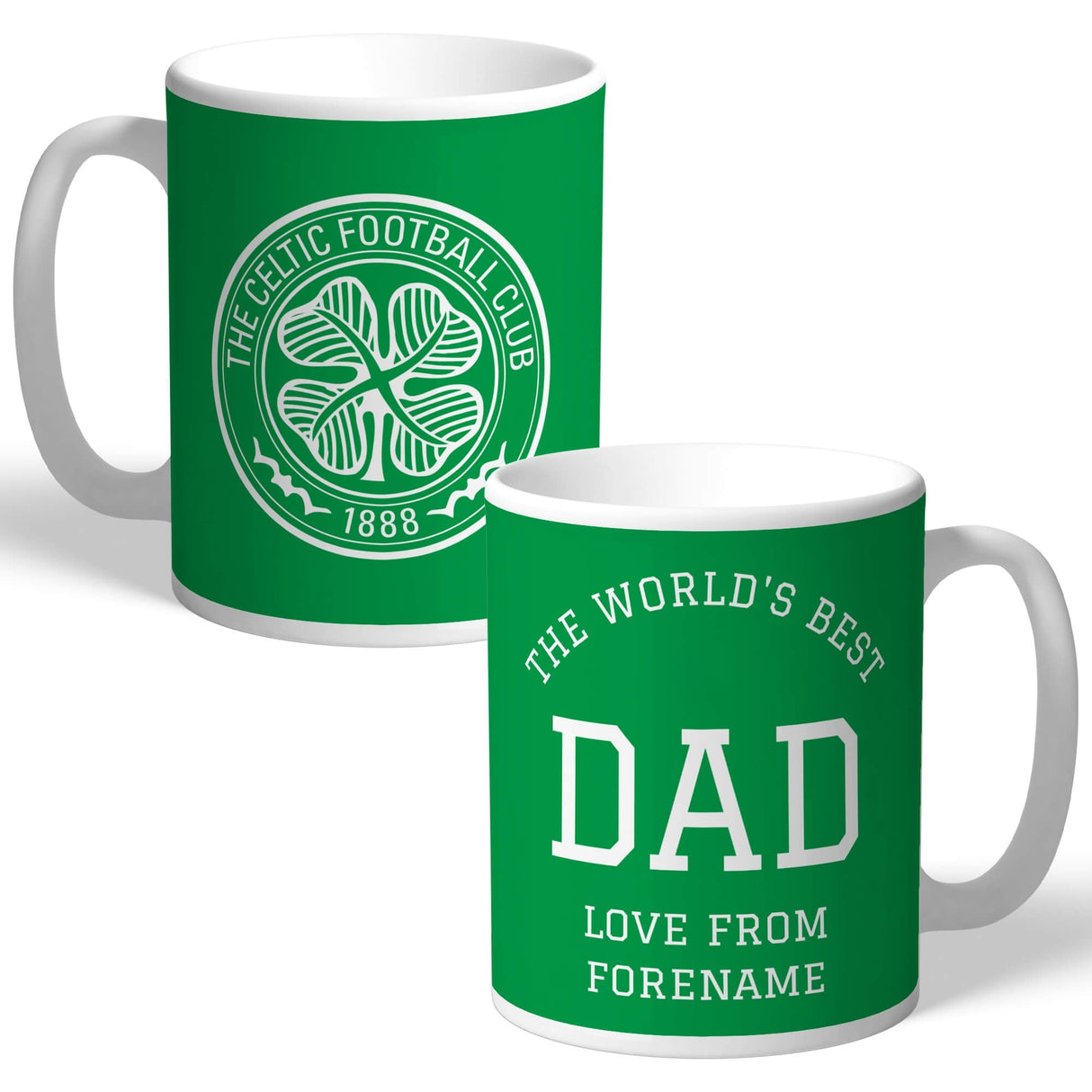 Personalised Celtic FC World’s Best Dad Mug: 1 - Mugs By Celtic