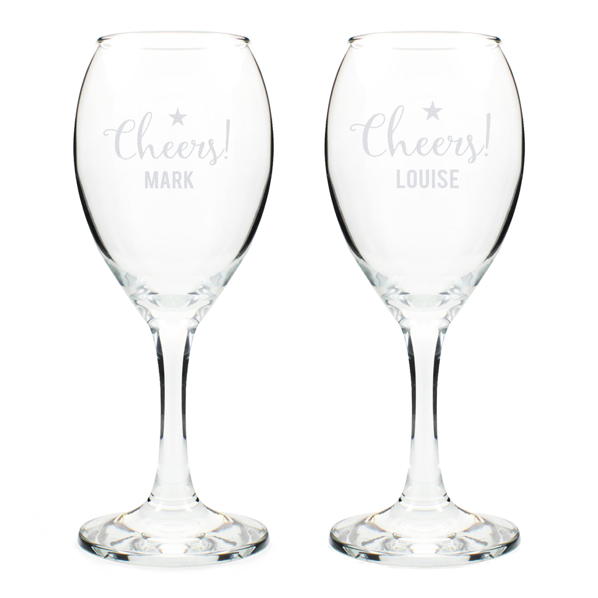 Personalised Cheers Wine Glass Set: 6 - Wine Glasses By Gift Moments