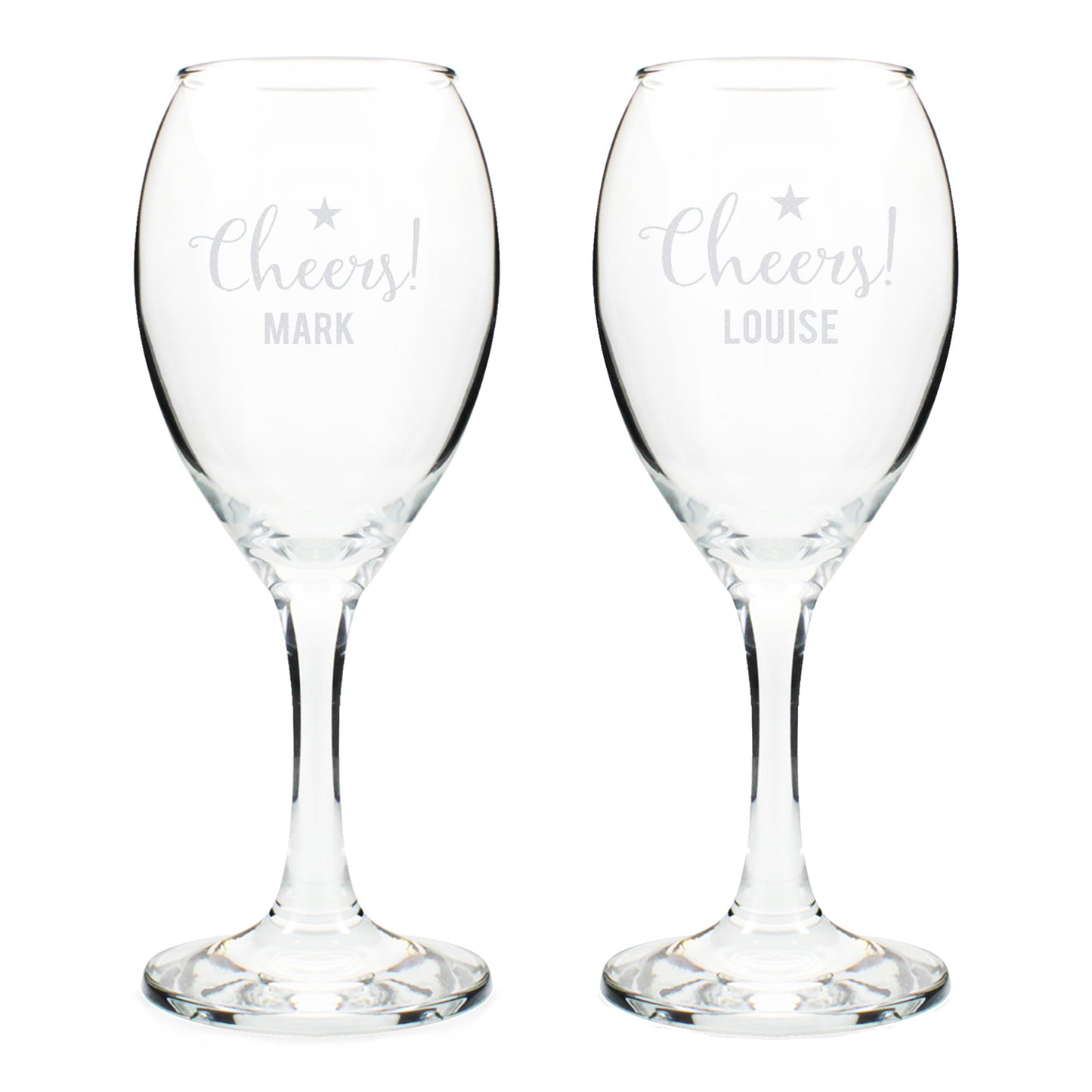 Personalised Cheers Wine Glass Set: 6 - Wine Glasses By Gift Moments