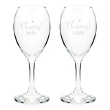 Personalised Cheers Wine Glass Set: 6 - Wine Glasses By Gift Moments