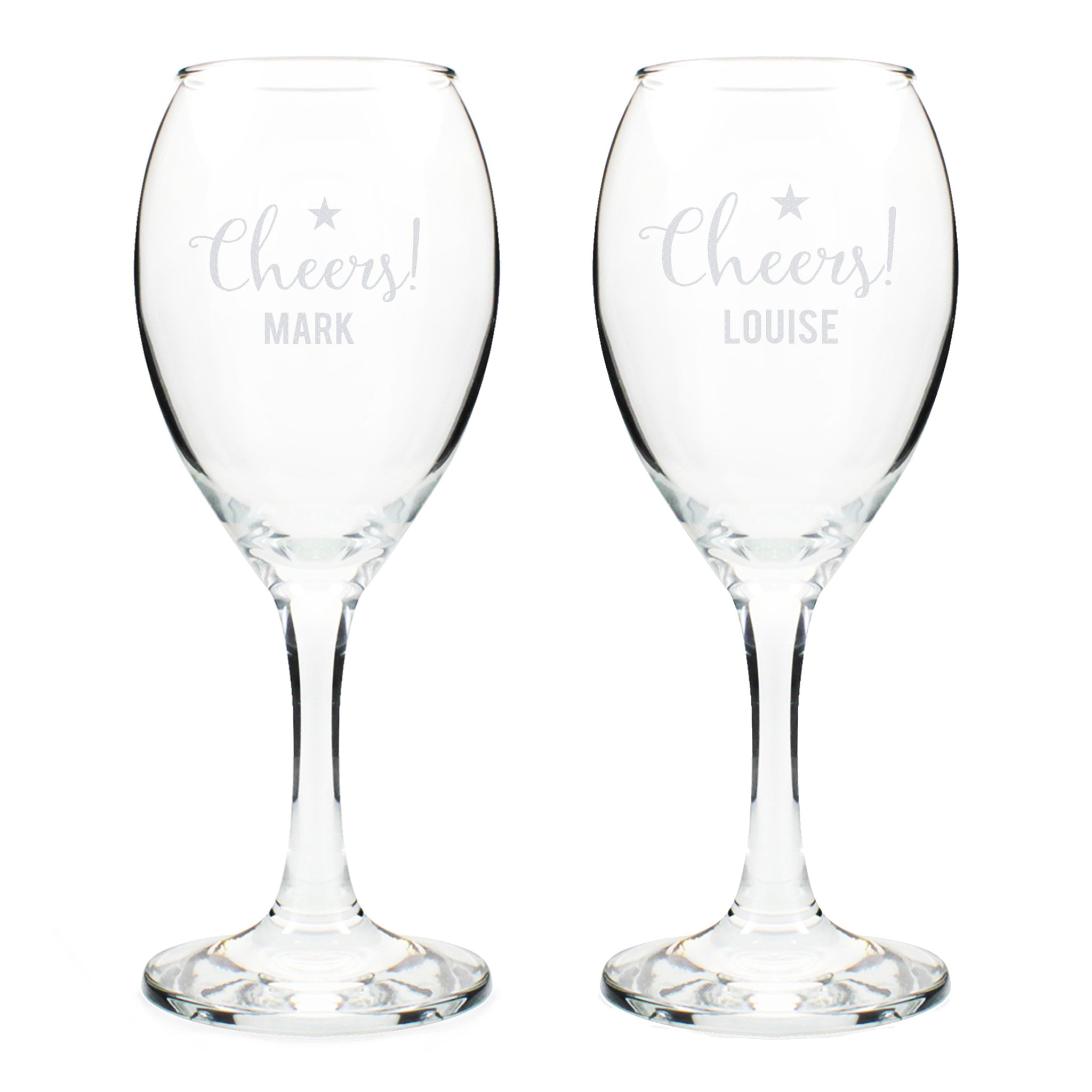 Personalised Cheers Wine Glass Set: 6 - Wine Glasses By Gift Moments