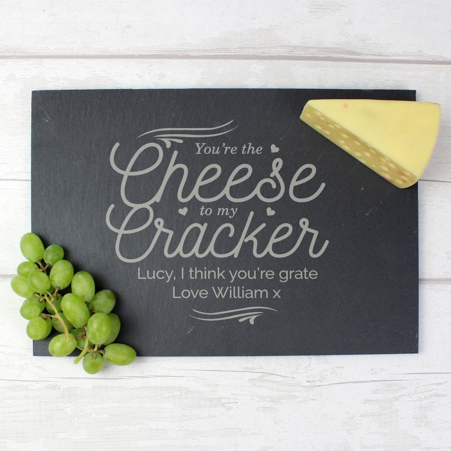 Personalised Cheese To My Cracker Slate Cheese Board: 3 - Cheese Boards By Gift Moments