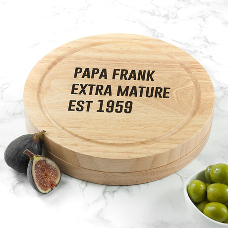 Personalised Round Cheese Board Set: 7 - Cheese Boards By Gift Moments
