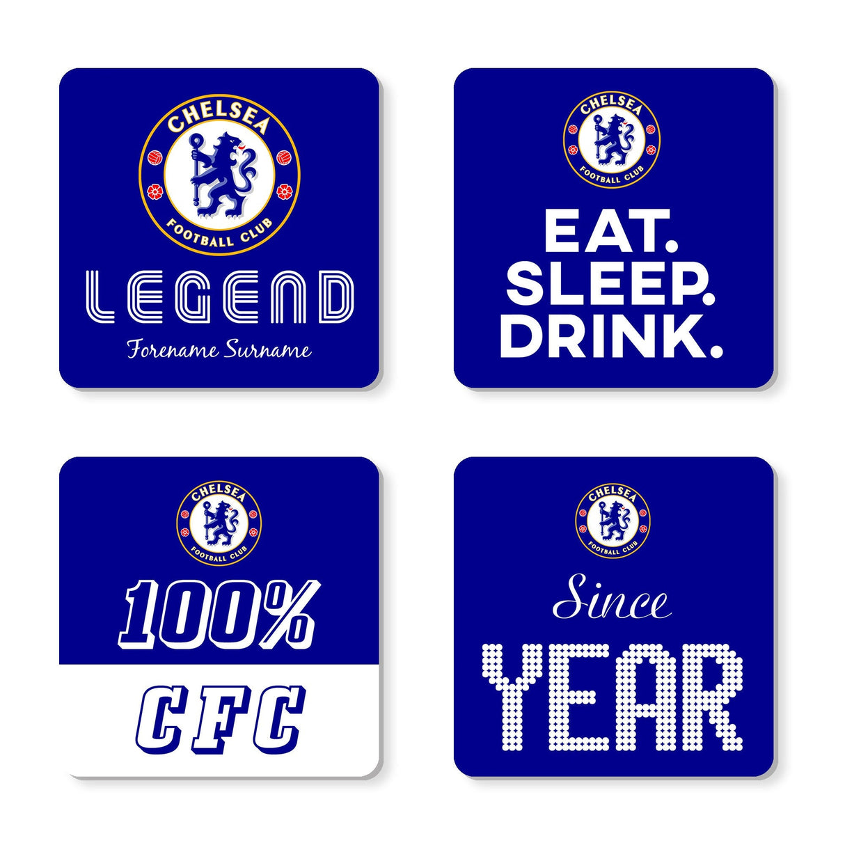 Personalised Chelsea FC Coasters: 1 - Coasters By Chelsea