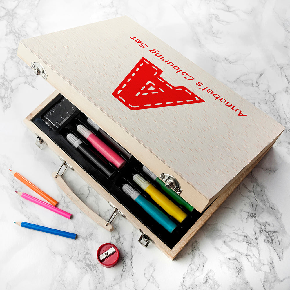 Personalised Children’s 63-Piece Colouring Sets: 12 - Pencil Cases & Sets By Gift Moments