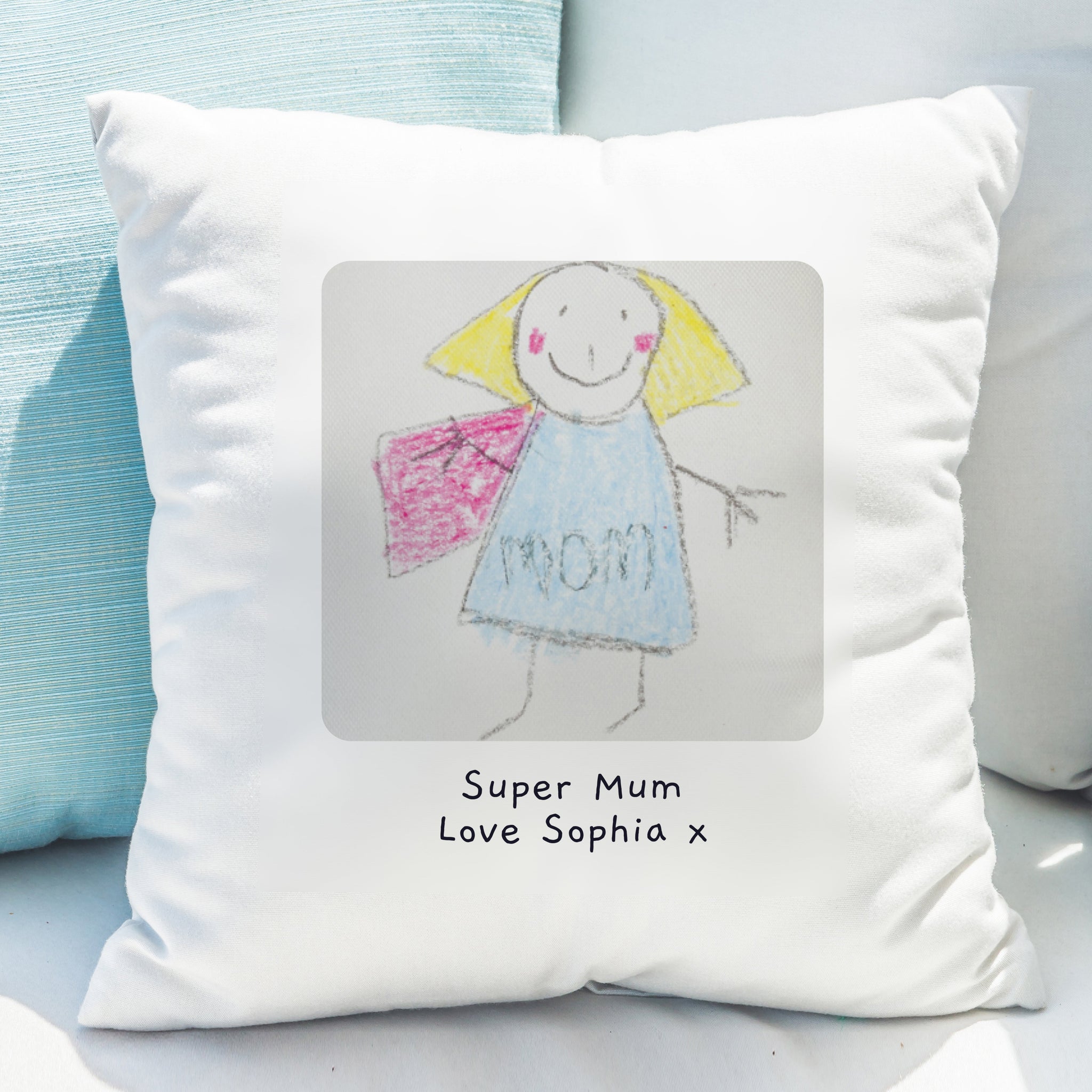 Personalised Childrens Drawing Photo Upload Cushion: 5 - Cushions By Gift Moments