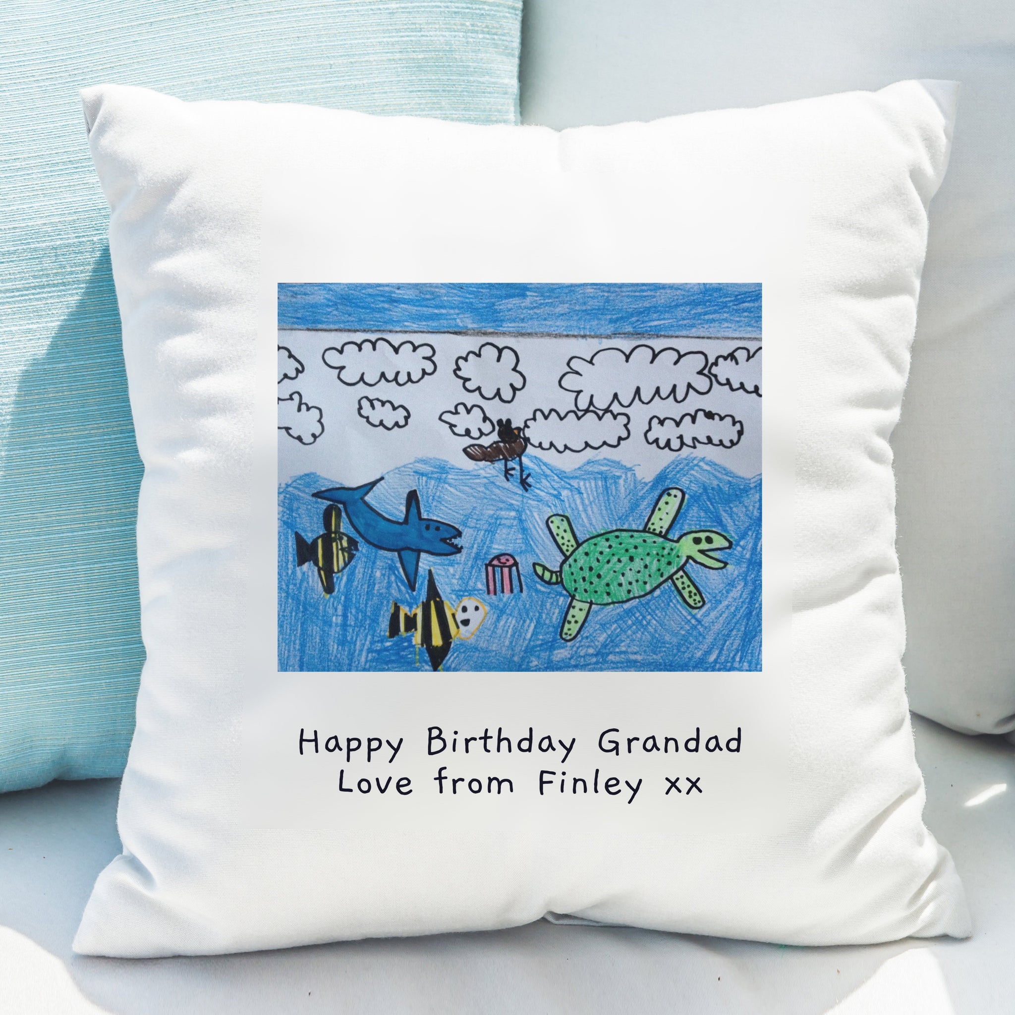 Personalised Childrens Drawing Photo Upload Cushion: 8 - Cushions By Gift Moments