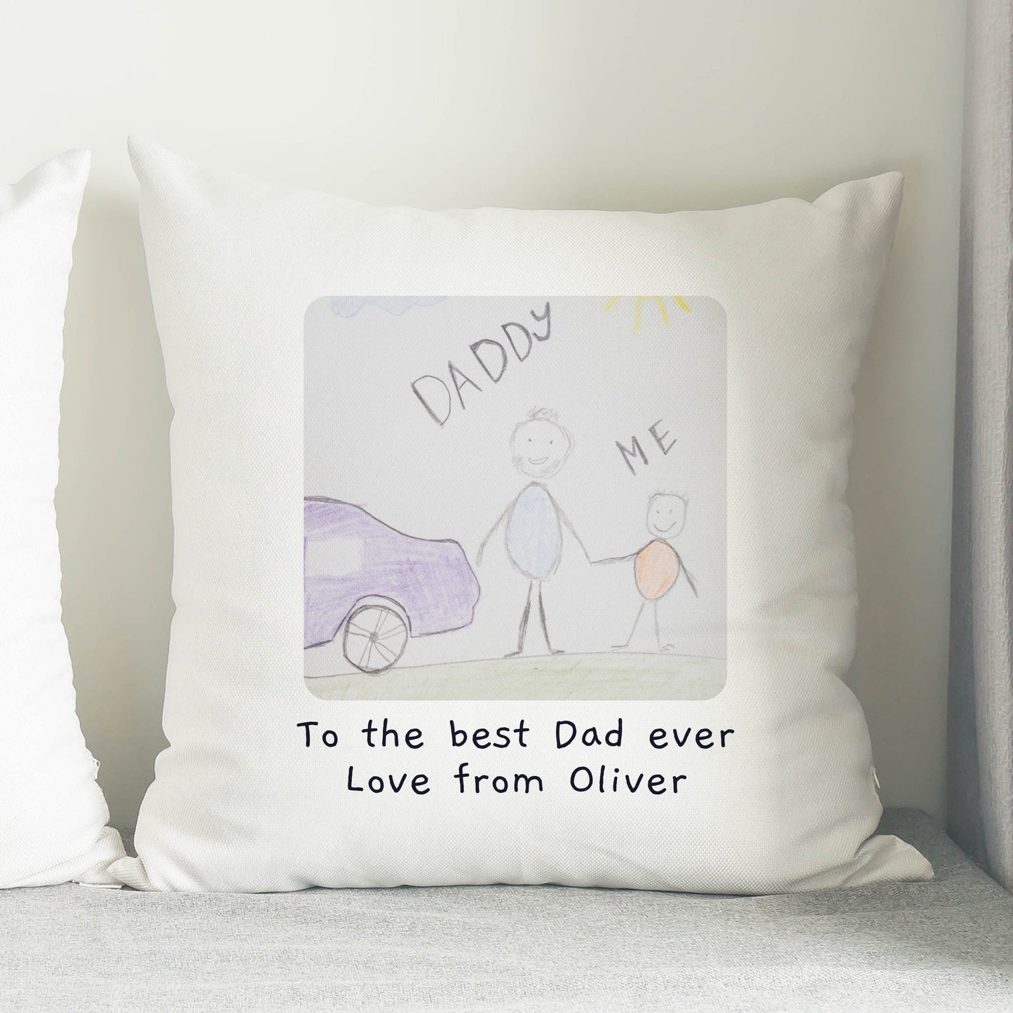 Personalised Childrens Drawing Photo Upload Cushion: 4 - Cushions By Gift Moments