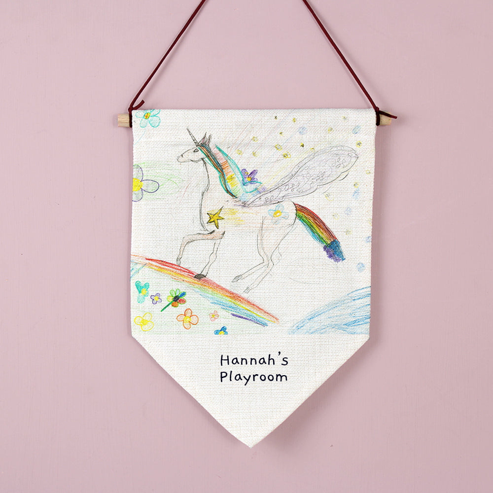 Personalised Childrens Drawing Photo Upload Hanging Banner: 3 - Banners By Gift Moments