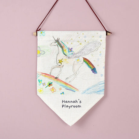 Personalised Childrens Drawing Photo Upload Hanging Banner: 3 - Banners By Gift Moments