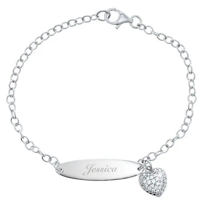 Personalised Children’s Sterling Silver and Cubic Zirconia Bracelet: 2 - Bracelets By Gift Moments
