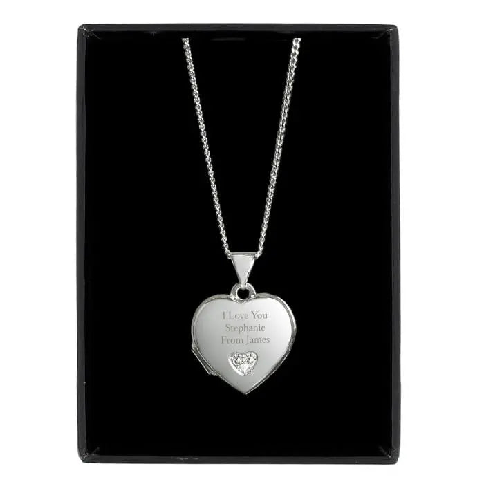 Personalised Children’s Sterling Silver and Cubic Zirconia Heart Locket Necklace: 2 - Necklaces By Gift Moments