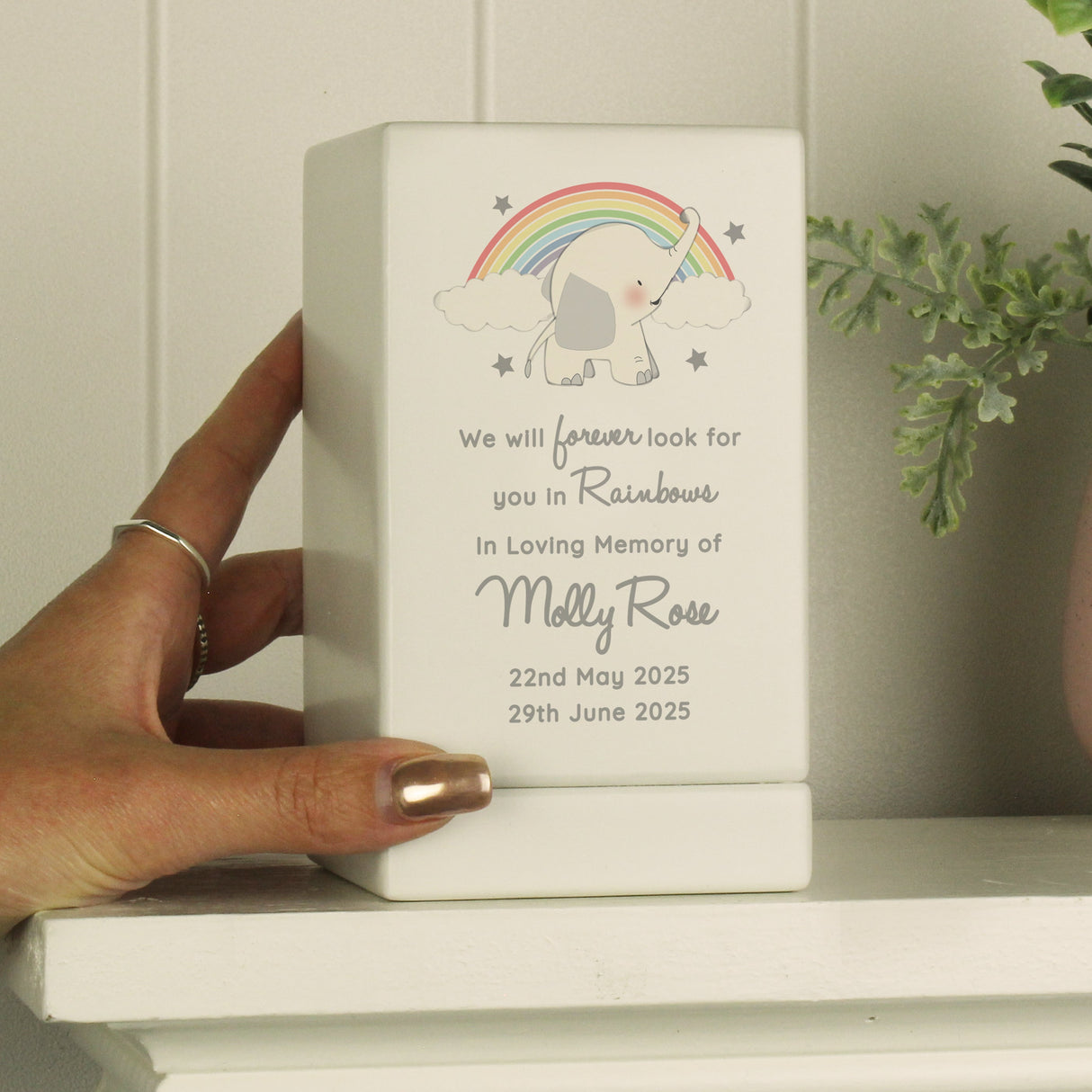 Personalised Childs Memorial Small Wooden Urn: 4 - Urns By Gift Moments