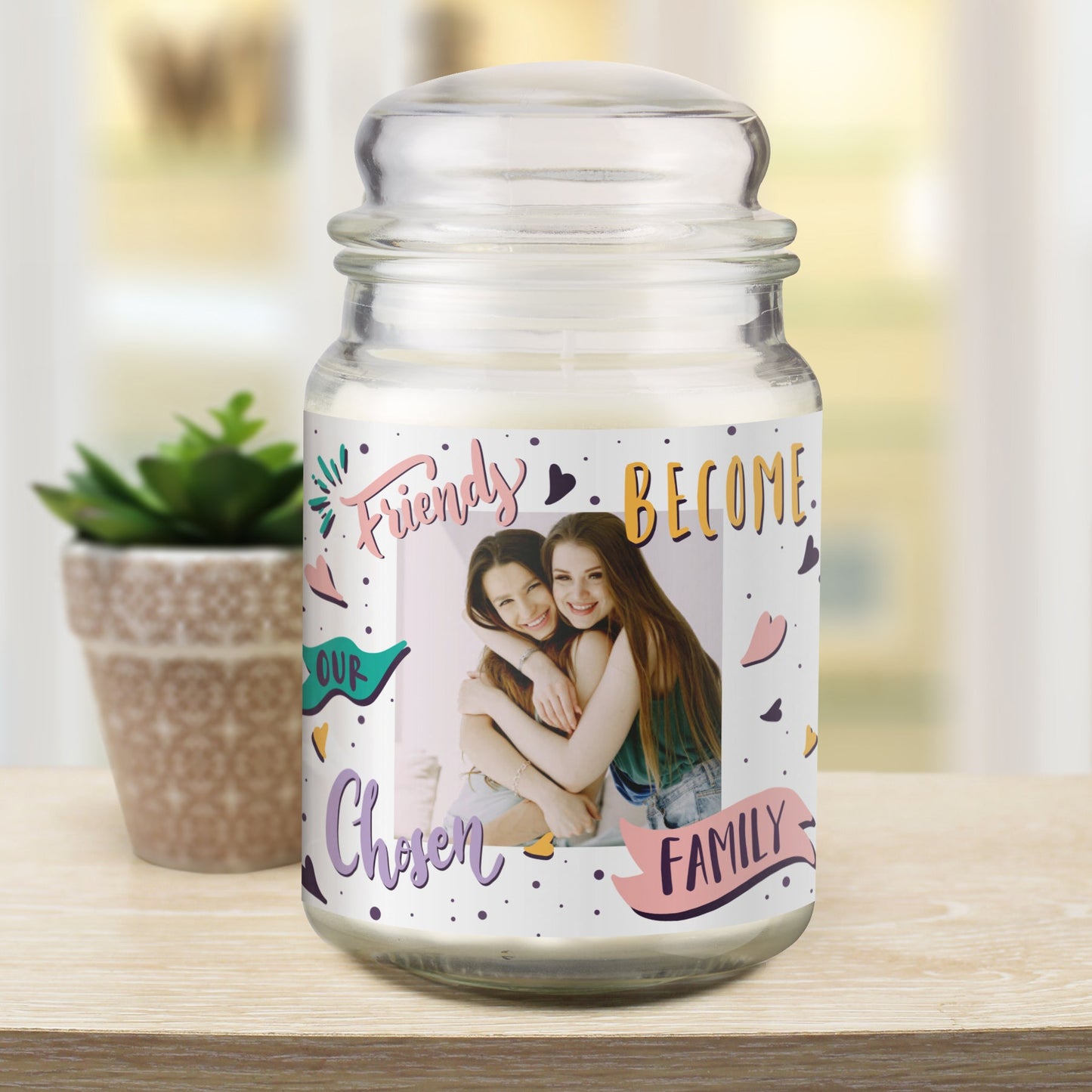 Personalised Chosen Family Photo Upload Large Scented Jar Candle: 1 - Candles By Gift Moments