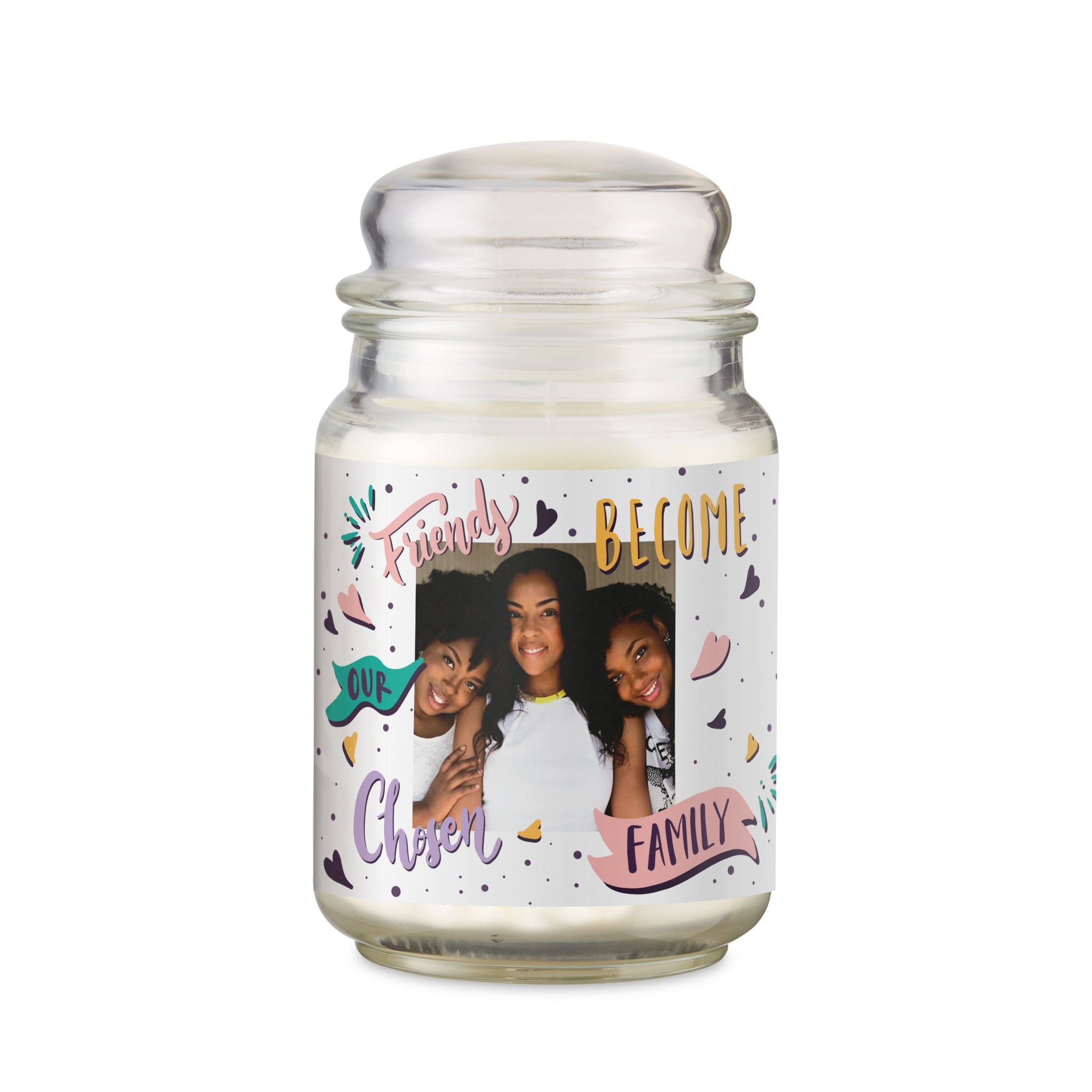 Personalised Chosen Family Photo Upload Large Scented Jar Candle: 2 - Candles By Gift Moments
