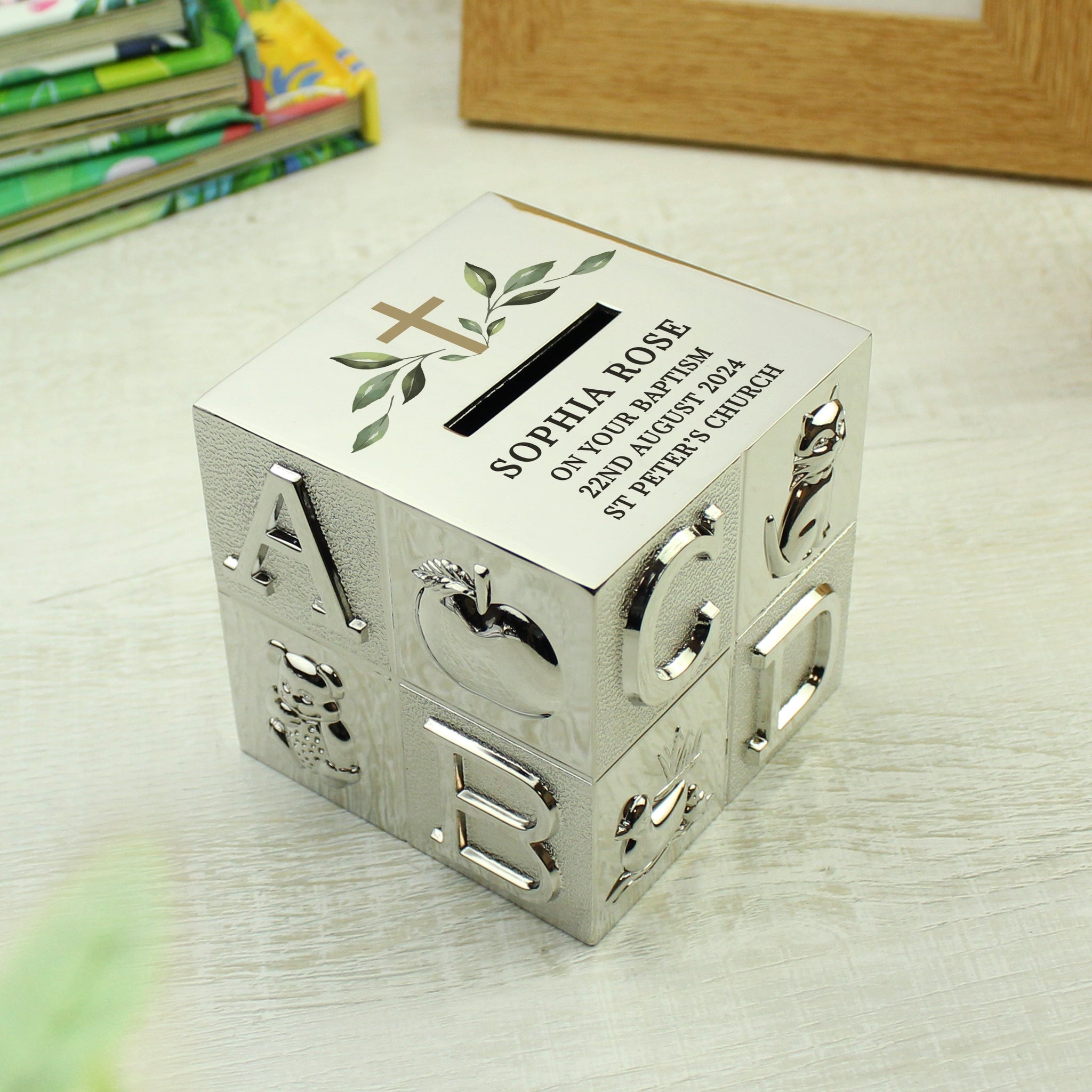 Personalised Christening ABC Money Box: 1 - Money Boxes By Gift Moments
