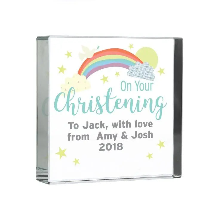 Personalised On Your Christening Crystal Token: 5 - Crystal Tokens By Gift Moments