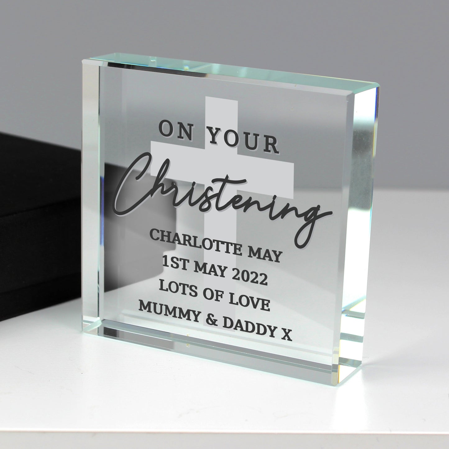 Personalised On Your Christening Crystal Token: 2 - Crystal Tokens By Gift Moments