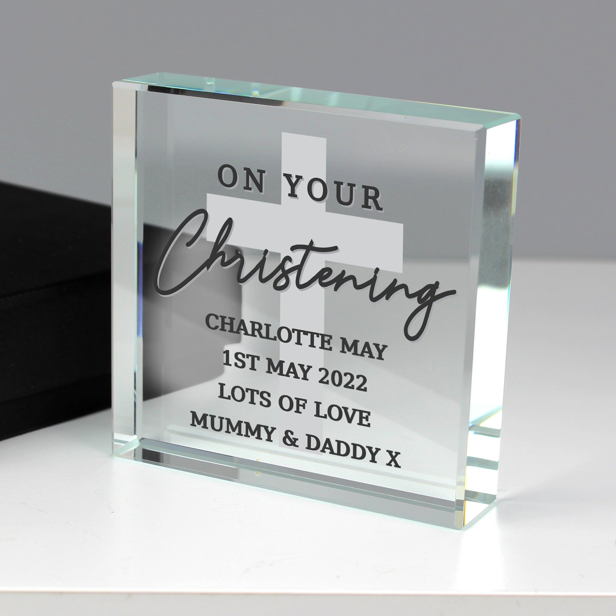 Personalised On Your Christening Crystal Token: 2 - Crystal Tokens By Gift Moments