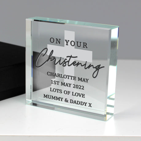 Personalised On Your Christening Crystal Token: 2 Crystal Tokens By Gift Moments