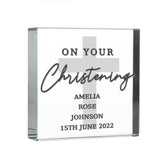 Personalised On Your Christening Crystal Token: 3 Crystal Tokens By Gift Moments