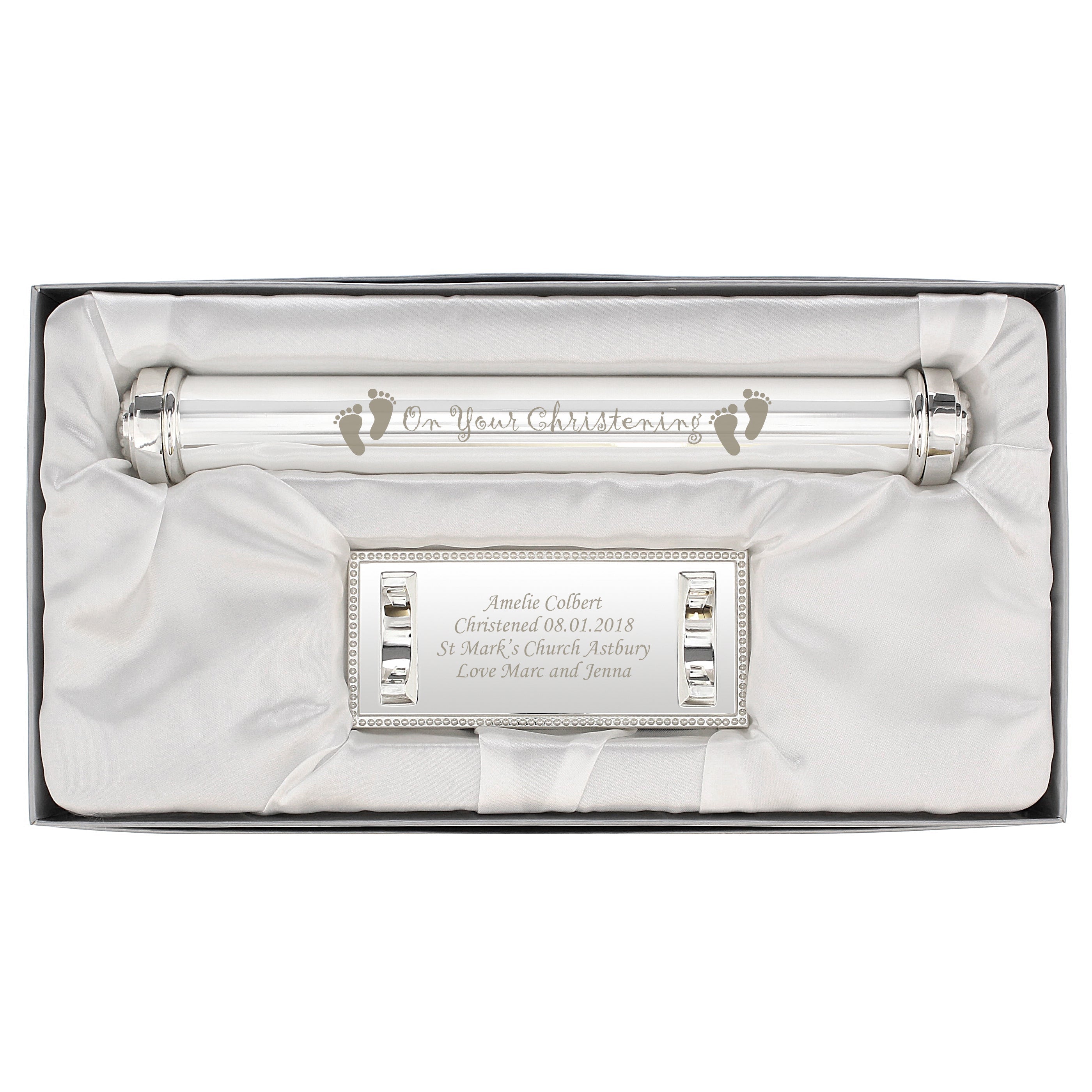 Personalised Christening Silver Plated Certificate Holder - Shop Certificate Holders At Gift Moments - 2
