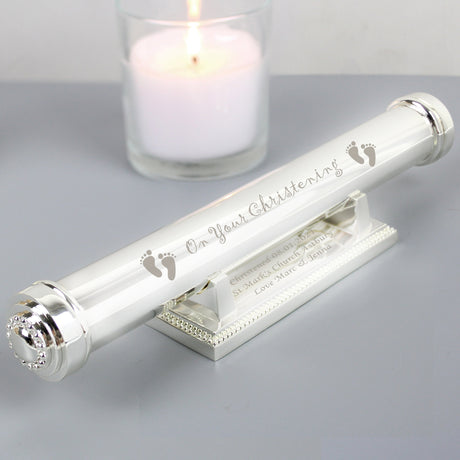 Personalised Christening Silver Plated Certificate Holder: 1 Certificate Holders By Gift Moments