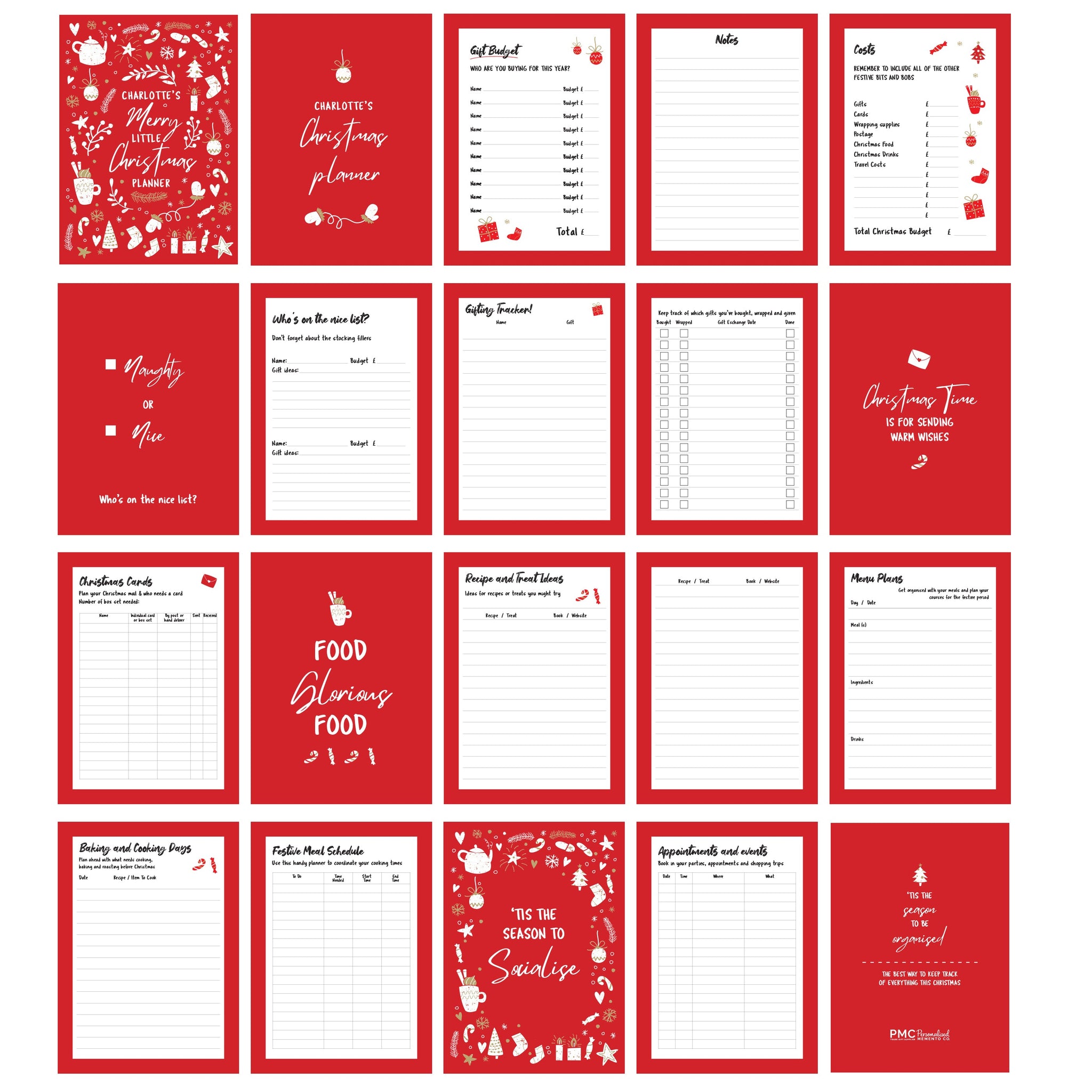 Personalised Christmas A5 Planner: 5 - Calendars & Planners By Gift Moments