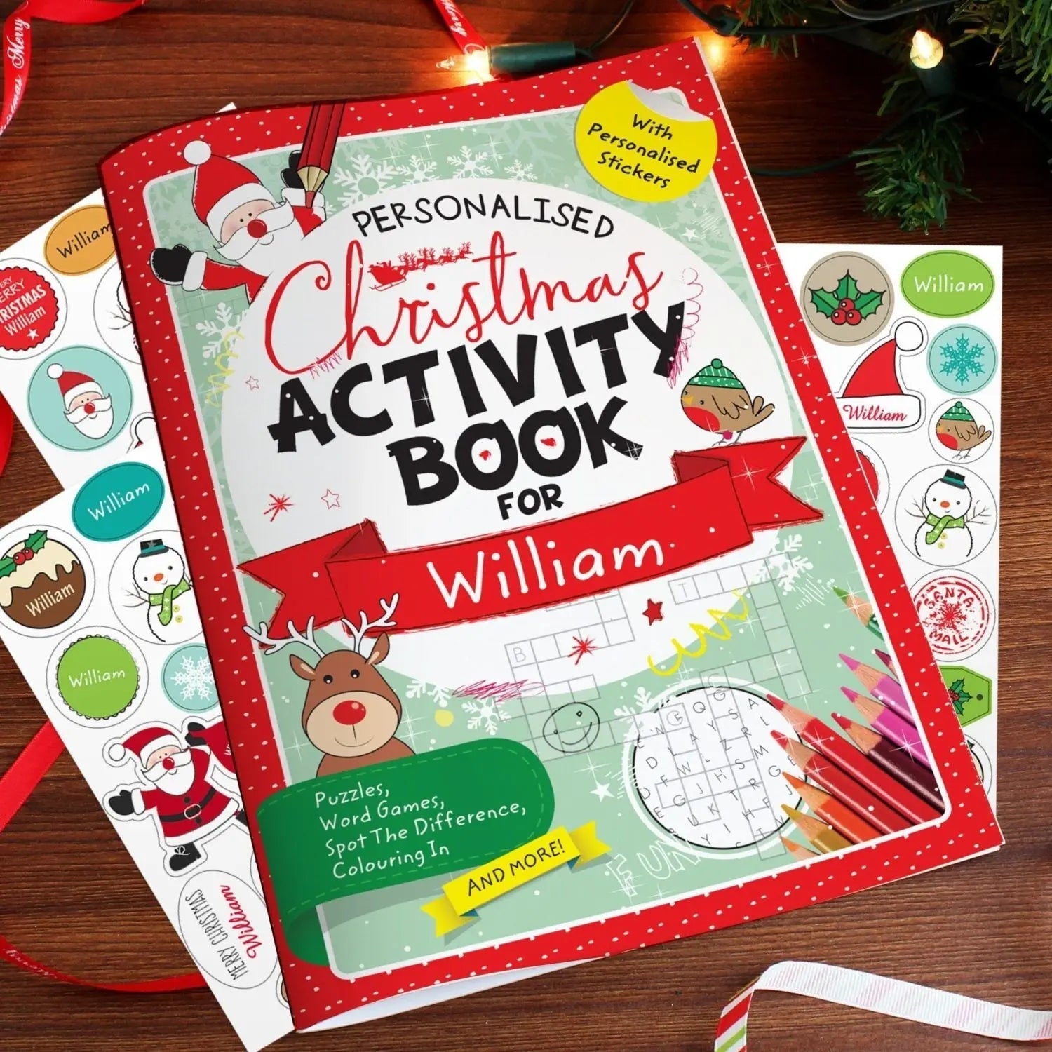 Personalised Christmas Activity Book with Stickers - Shop Books At Gift Moments - 1