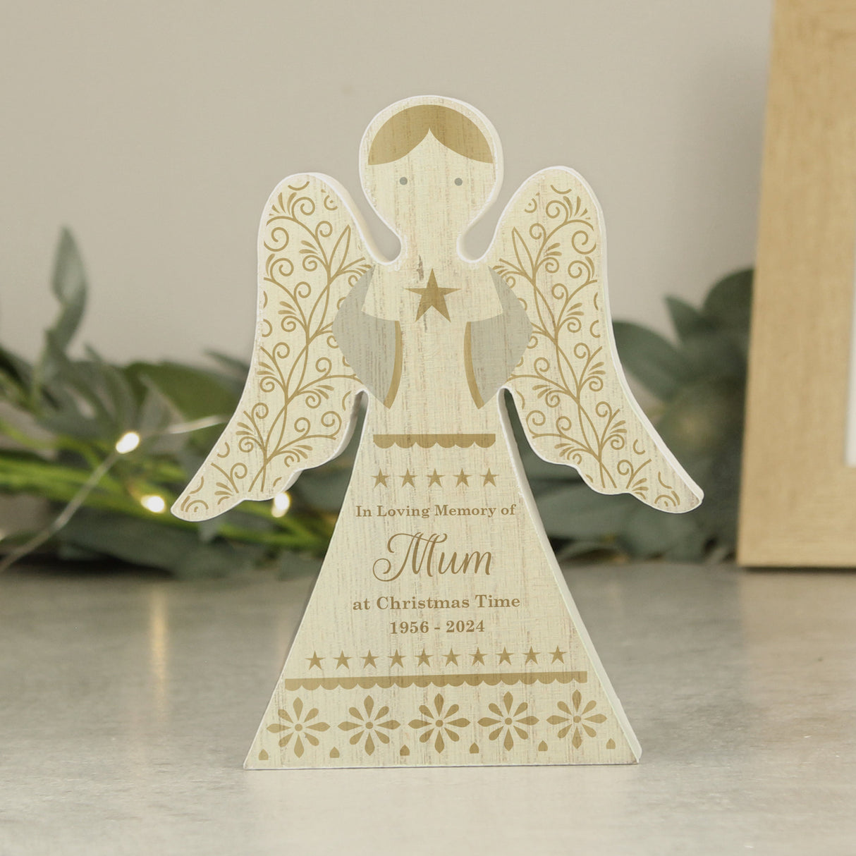 Personalised Christmas Angel Wooden Ornament: 2 - Ornaments By Gift Moments