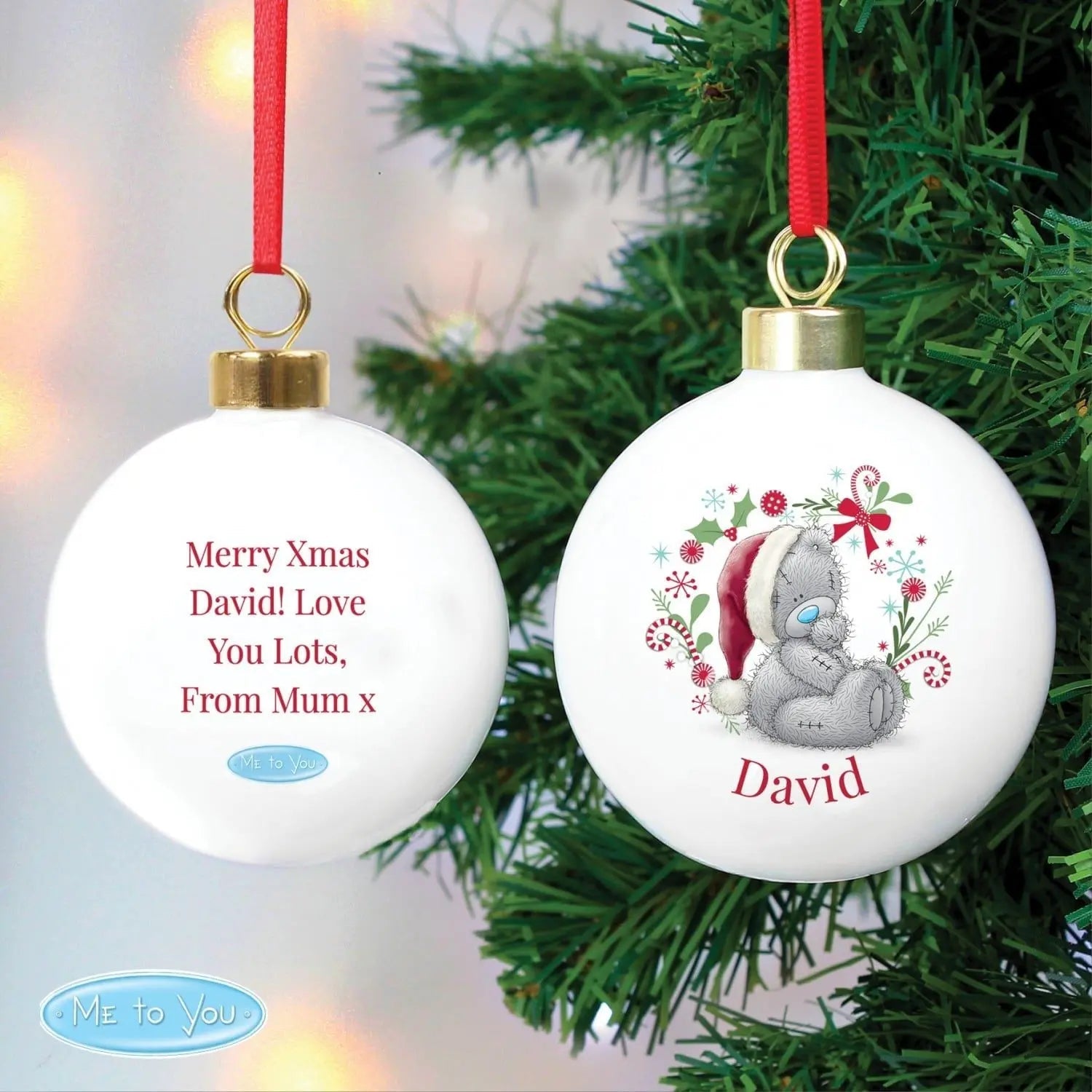 Personalised Me To You Christmas Bauble - Shop Christmas Baubles At Gift Moments - 3