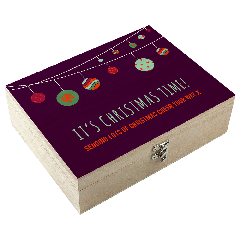 Personalised Christmas Baubles Tea Box Selection: 7 Tea Boxes By Gift Moments