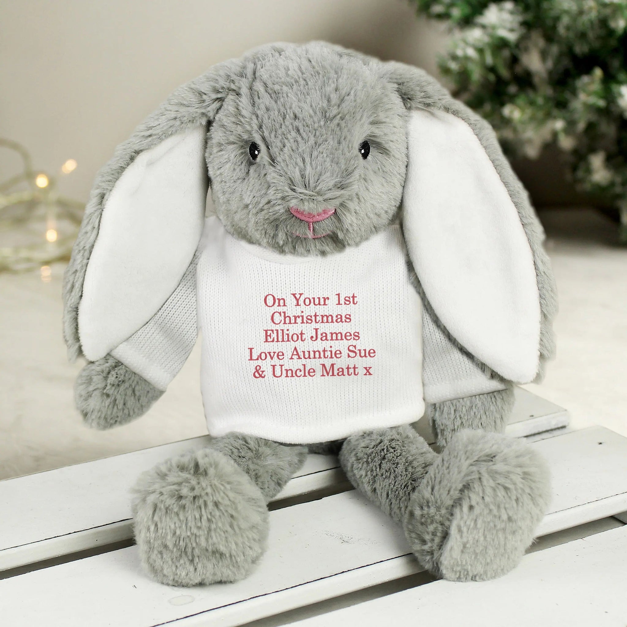 Personalised Christmas Bunny Rabbit - Red: 3 - Teddy Bears & Soft Toys By Gift Moments