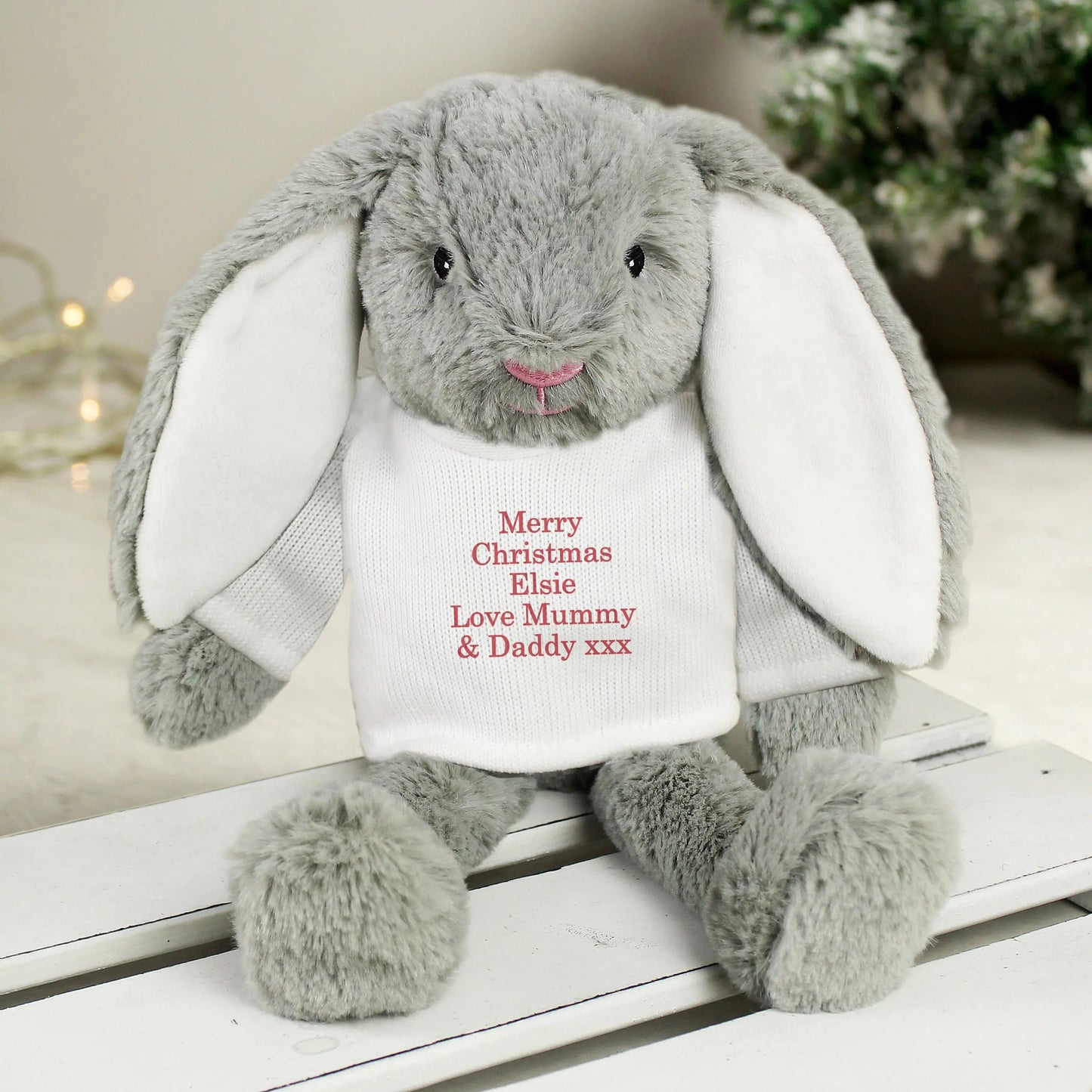 Personalised Christmas Bunny Rabbit - Red: 4 - Teddy Bears & Soft Toys By Gift Moments