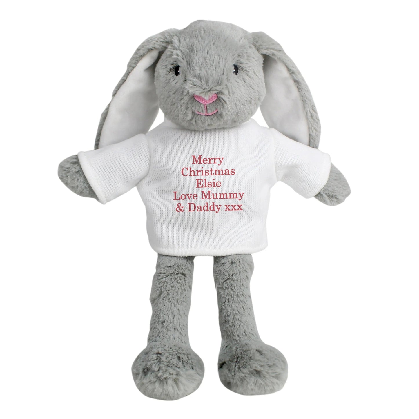 Personalised Christmas Bunny Rabbit - Red: 5 - Teddy Bears & Soft Toys By Gift Moments