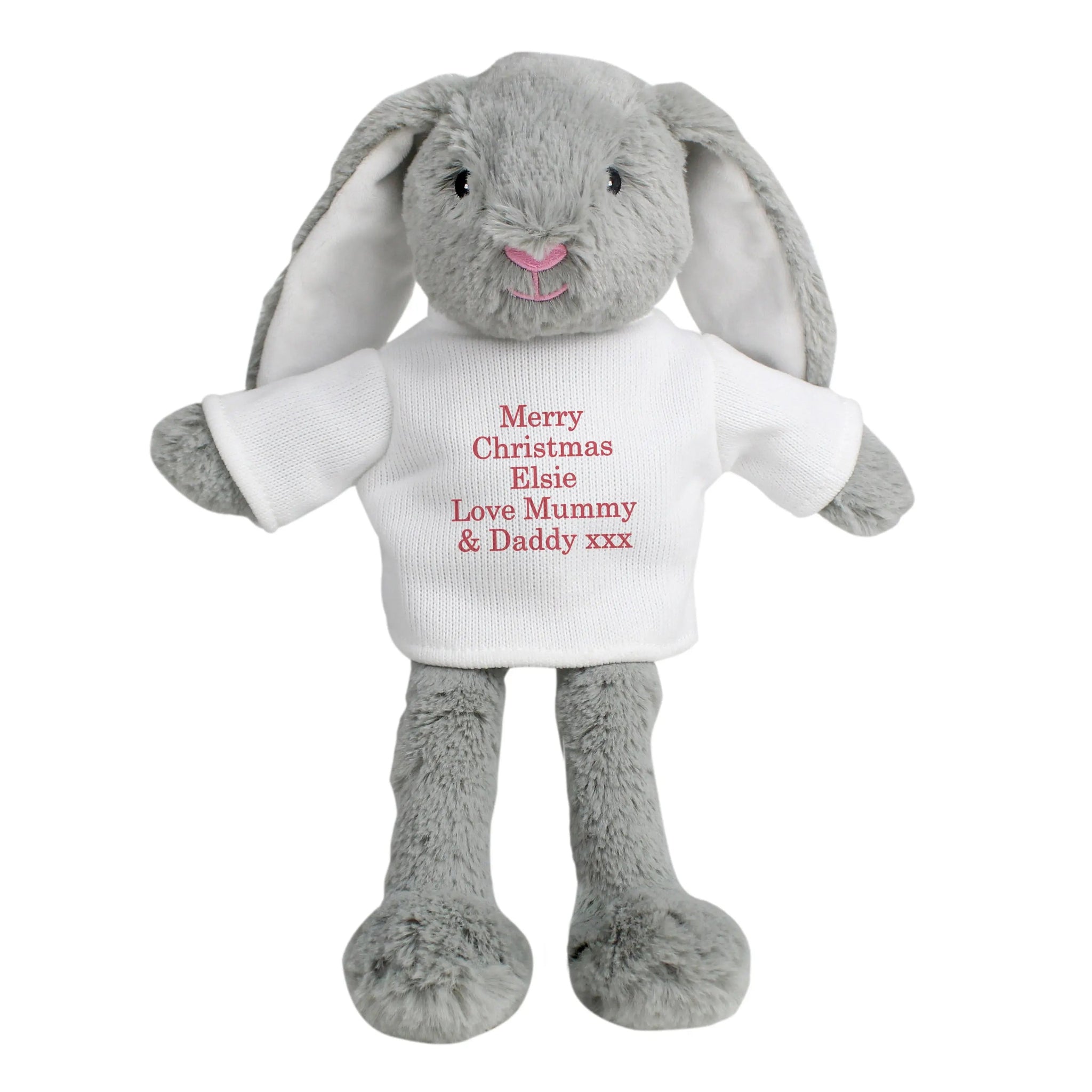 Personalised Christmas Bunny Rabbit - Red: 5 - Teddy Bears & Soft Toys By Gift Moments
