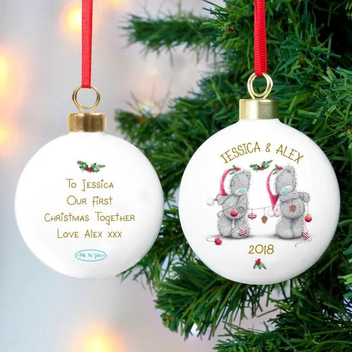 Personalised Me to You Christmas Couple’s Bauble - Shop Christmas Baubles At Gift Moments - 4