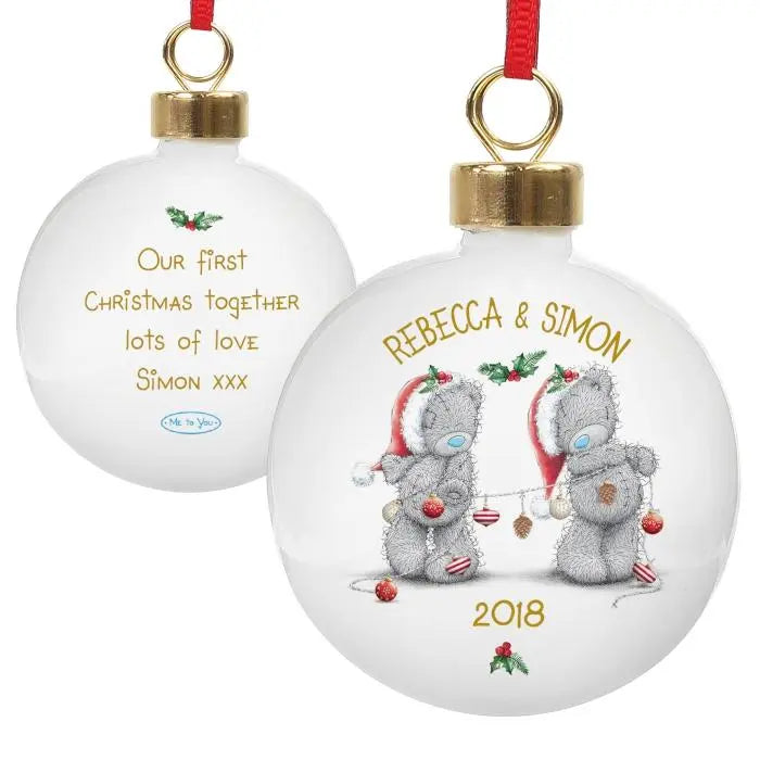 Personalised Me to You Christmas Couple’s Bauble - Shop Christmas Baubles At Gift Moments - 3