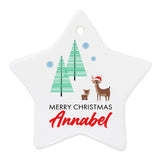 Personalised Christmas Deer Decoration: 2 Christmas Decorations By Gift Moments