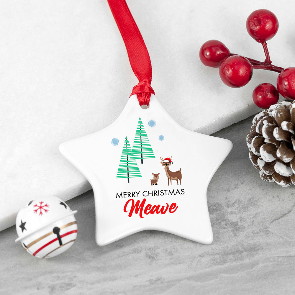 Personalised Christmas Deer Decoration: 5 Christmas Decorations By Gift Moments