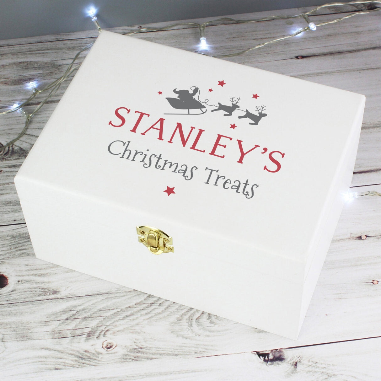 Personalised Christmas Eve White Wooden Box: 1 - Keepsake Boxes By Gift Moments