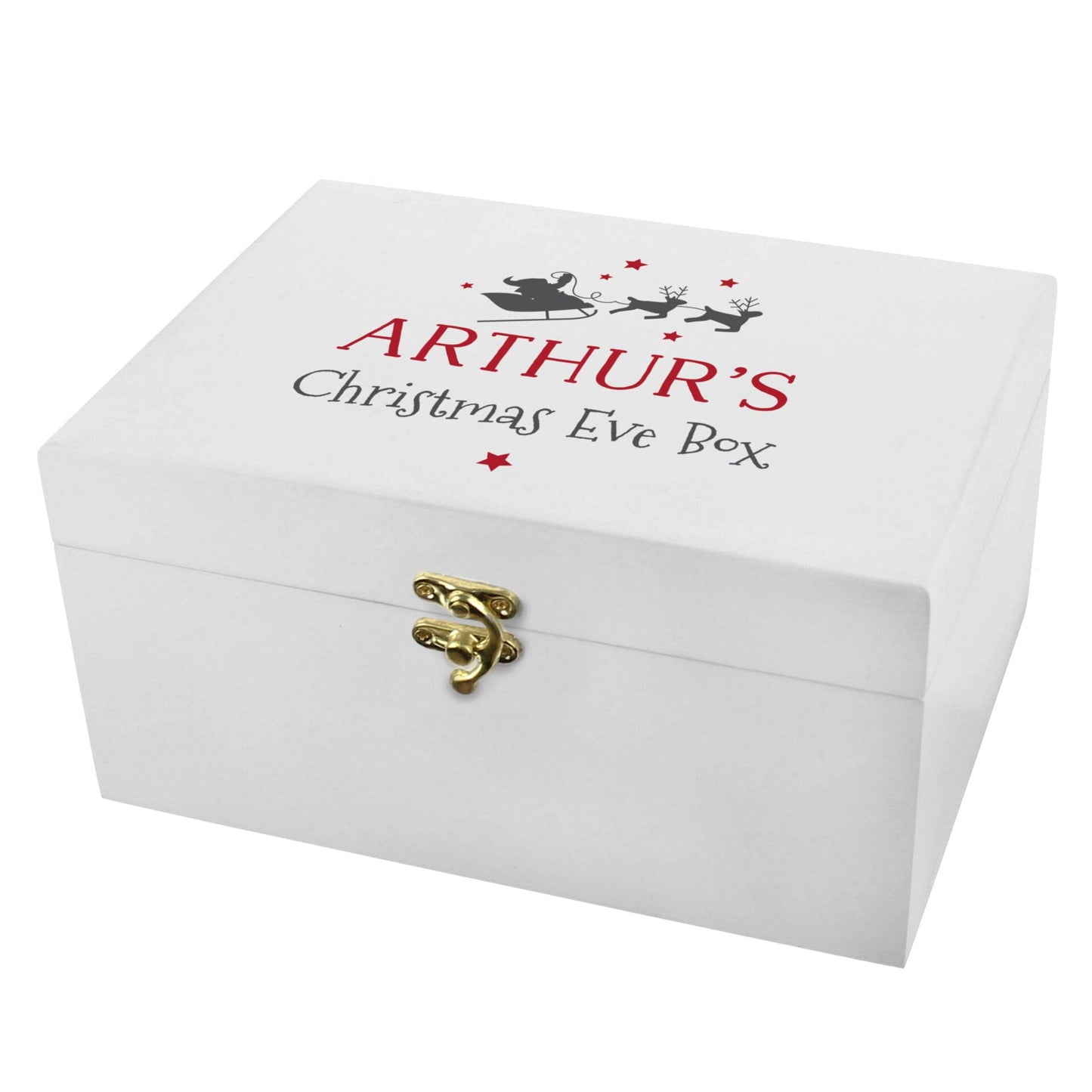 Personalised Christmas Eve White Wooden Box: 4 - Keepsake Boxes By Gift Moments