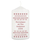 Personalised Christmas Fair Isle Pillar Candle - Shop Candles At Gift Moments - 5