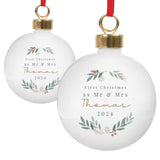 Personalised Christmas Foliage Bauble: 5 - Christmas Baubles By Gift Moments