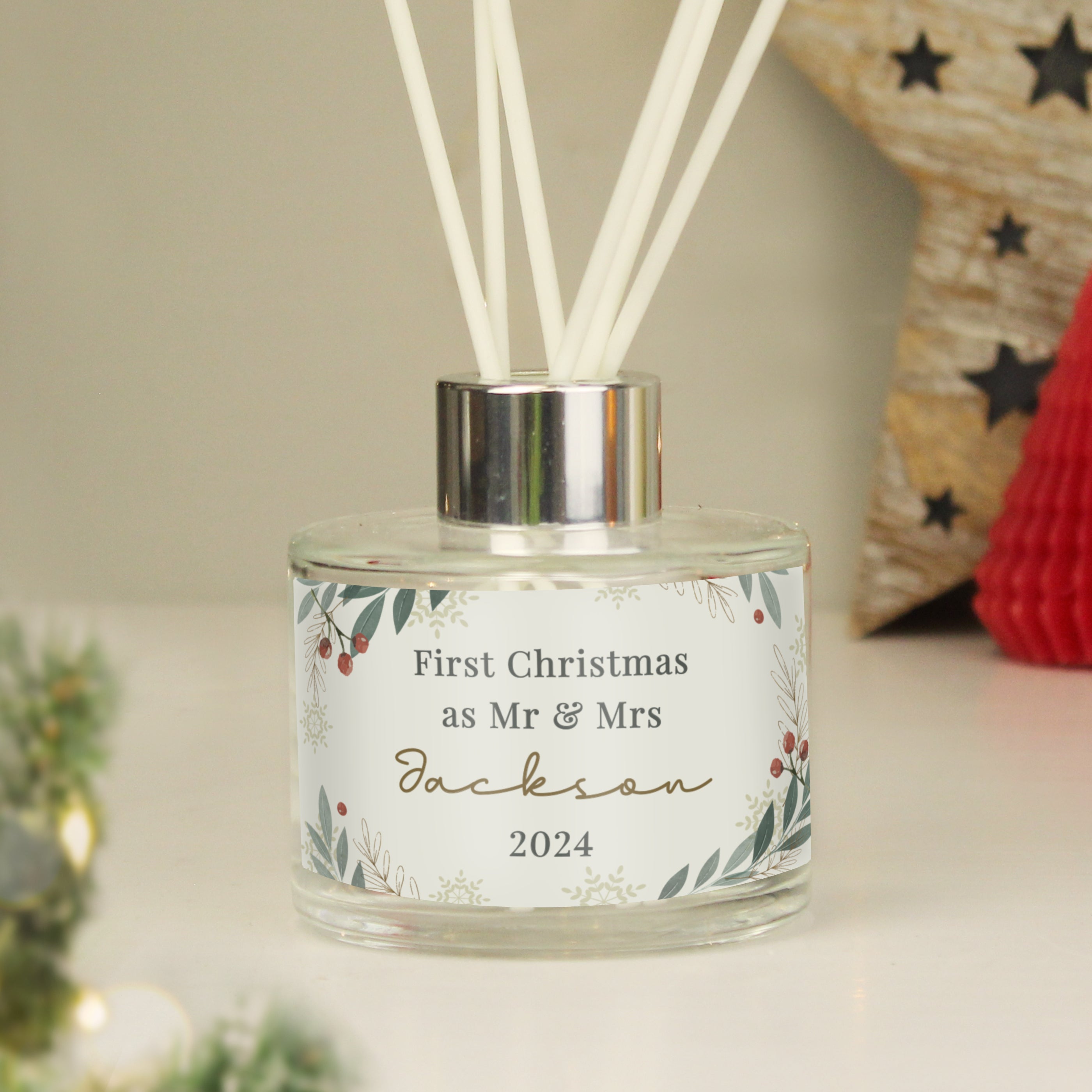 Personalised Christmas Foliage Diffuser - Shop Reed Diffusers At Gift Moments - 1