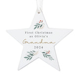Personalised Christmas Foliage Hanging Star Decoration: 5 - Christmas Decorations By Gift Moments
