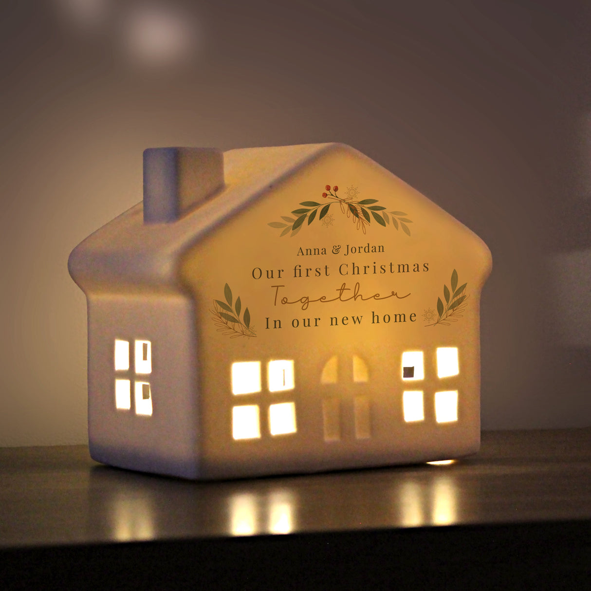 Personalised Christmas Foliage LED House: 4 - LED Lighting By Gift Moments