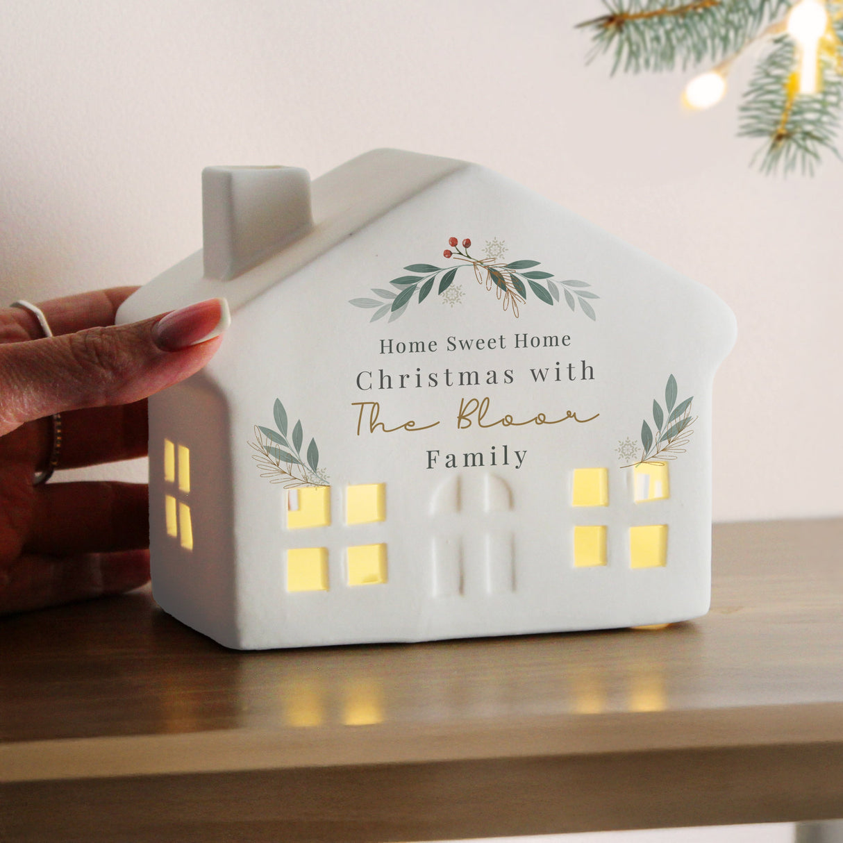 Personalised Christmas Foliage LED House: 1 - LED Lighting By Gift Moments